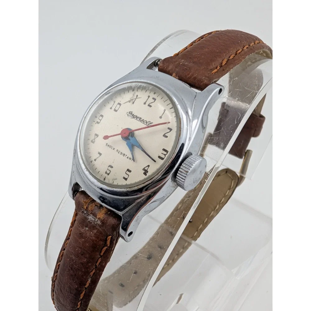 US Time Ingersoll Vintage Mechanical Women's Watch Leather Band- Working